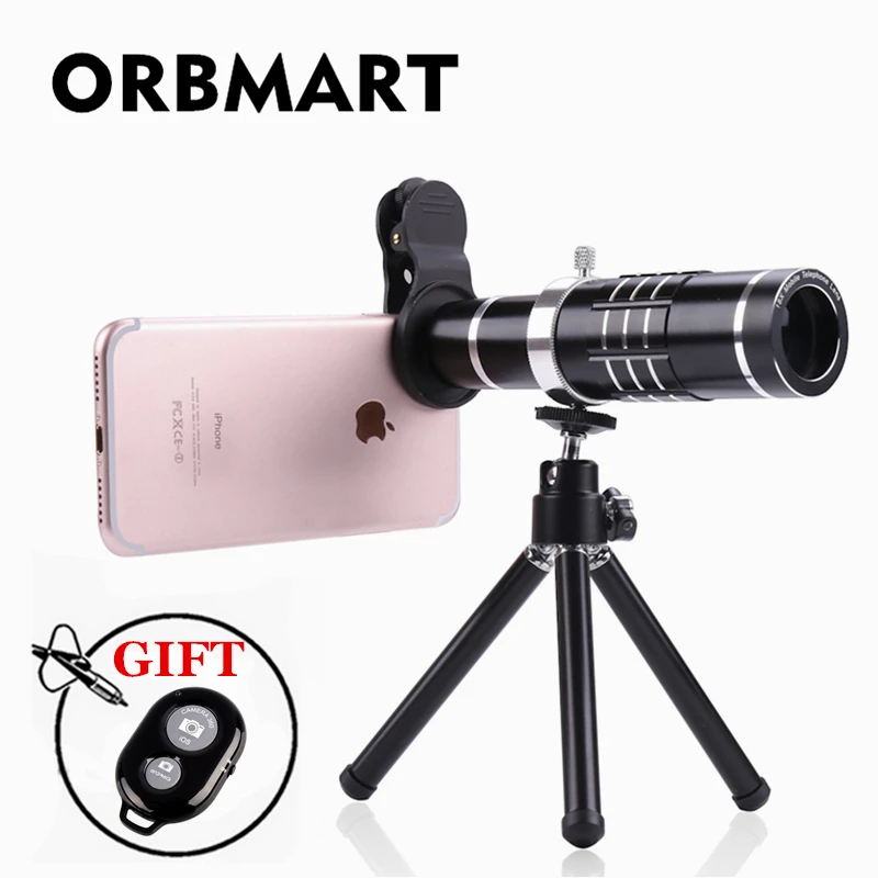 Черный оптический телескоп ORBMART 18X Zoom универсальный зажим мобильный телефон