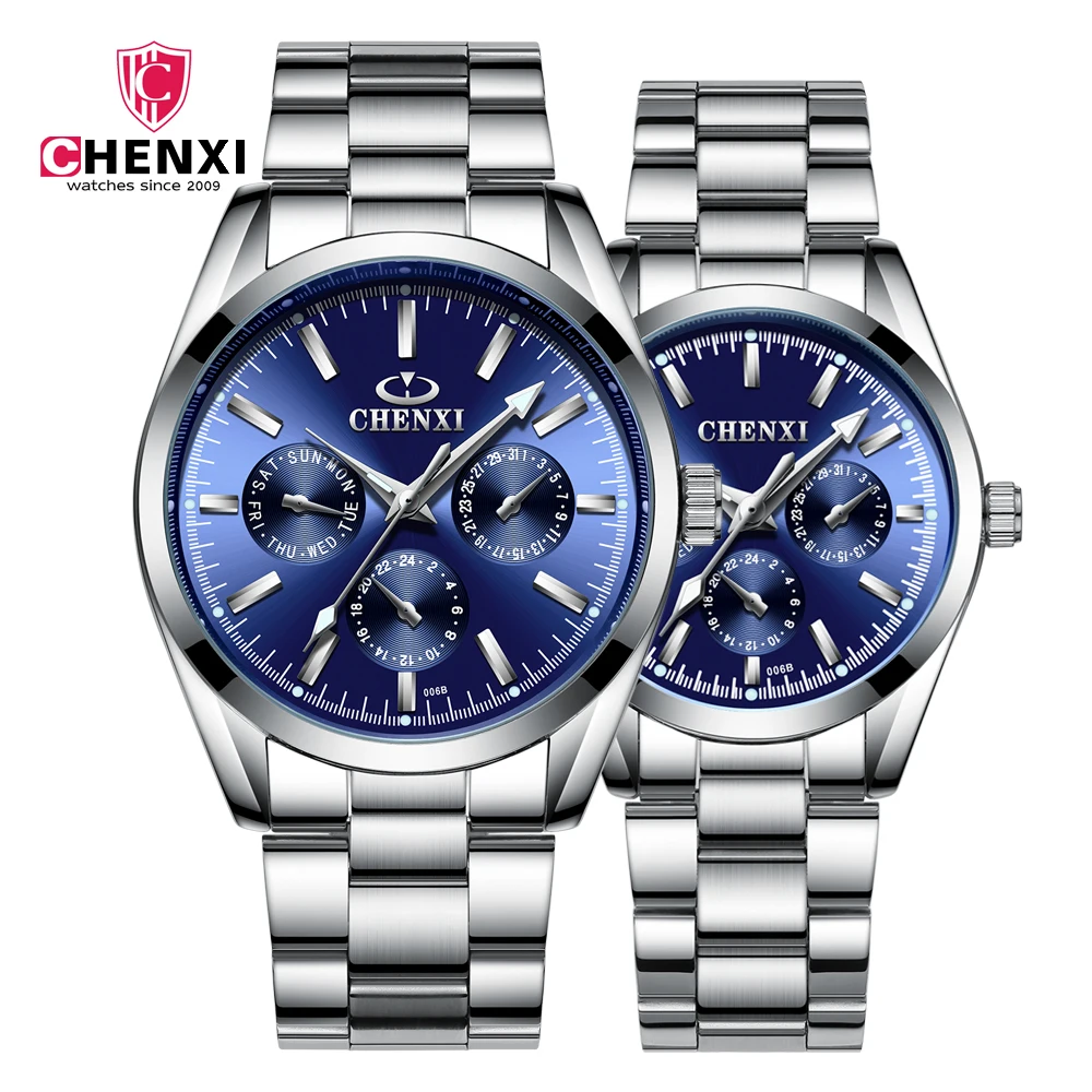 CHENXI luminous waterproof couple watch casual 6 color sports quartz watch high quality date unisex Lover's Watches 2019 new CHENXI luminous waterproof couple watch casual 6 color sports quartz watch high quality date unisex Lover's Watches 2019 new