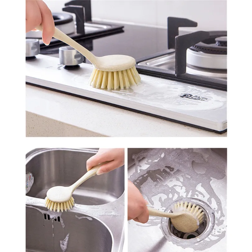 Stocked Eco-Friendly Cleaning Brush Kitchen Multifunction Kitchen Cleaning Brush Long Handle Dish Washing Brush  (7)