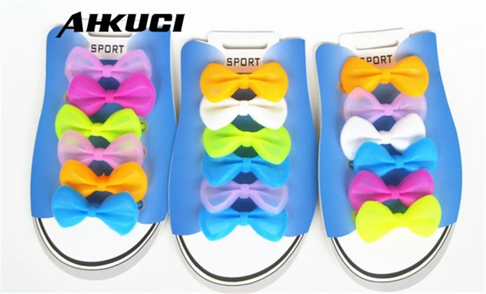 

15 Pieces Silicone Bowknot No-Tie Elastic Shoelaces Childrens Butterfly Bow Shoelaces Assorted Colors