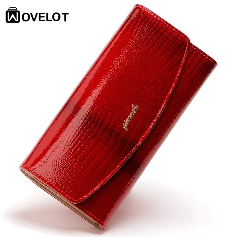 

fashion women wallets leather long purse Female wallet leather ladies coin purse Red Black Patent