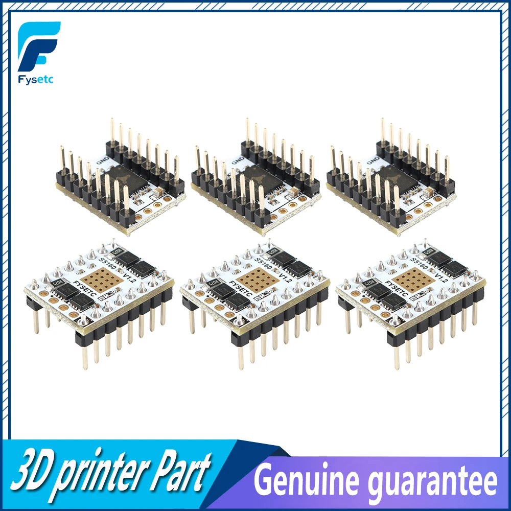 6 шт. 3d принтер части шагового двигателя драйвер TMC5160 V1.2 SPI S5160 бесшумный драйвер StepStick для 57 шагового F6 SKR доска VS TMC2130