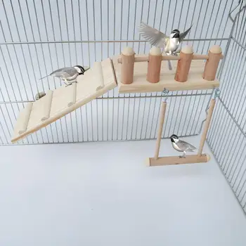 

3PCS Parrot Toy Set Springboard Ladder Swing Toy For Hamster Chinchilla Chipmunk Small Pets