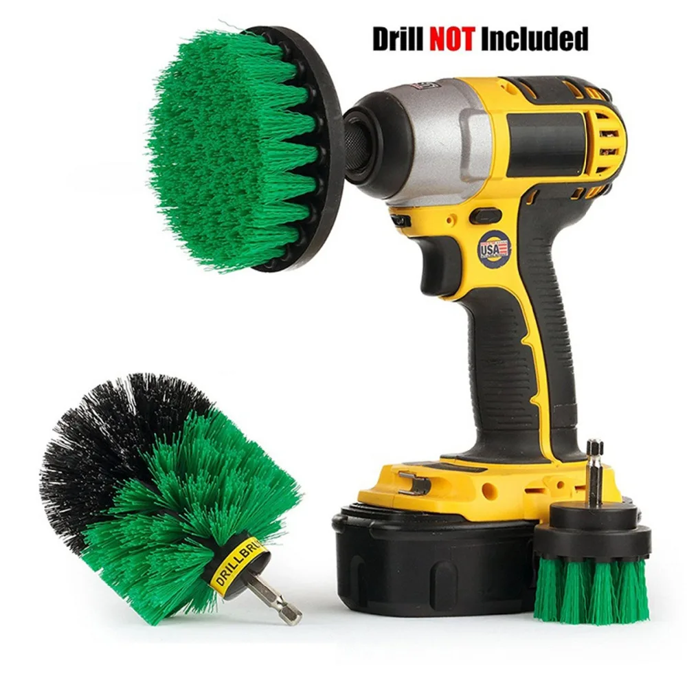 

3pcs/set Power Scrubber Brush Drill Brush For Bathroom Cleaning Surfaces Tub Sink Shower Tile Grout Cleaner Home Cleaning Tools