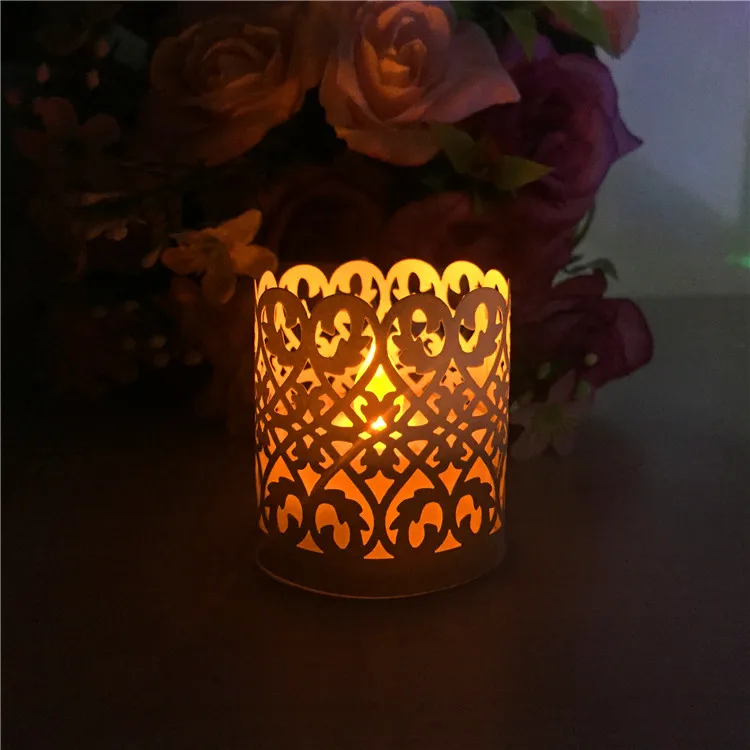 花と葉形レーザーカット紙キャンドルホルダー Led キャンドルholder forflower flowerholder for
