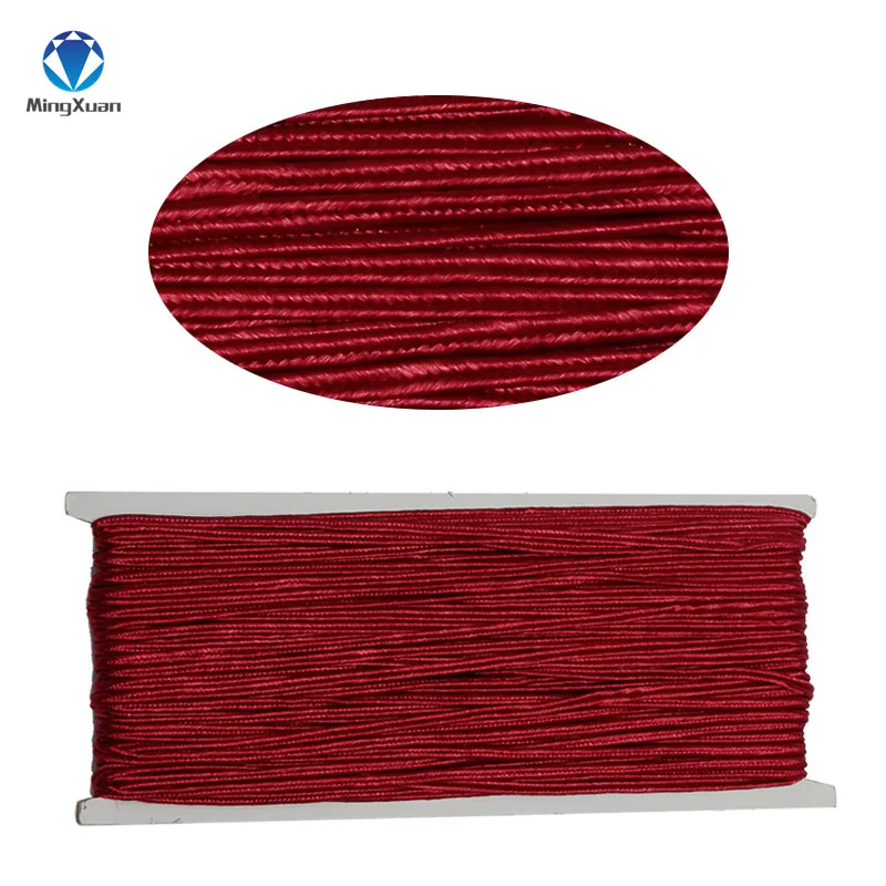 MINGXUAN 30 метров 3 мм китайский шнур Soutach разных цветов нейлоновая веревка Змеиный живот шнуры для DIY ювелирных изделий - Цвет: Wine Red