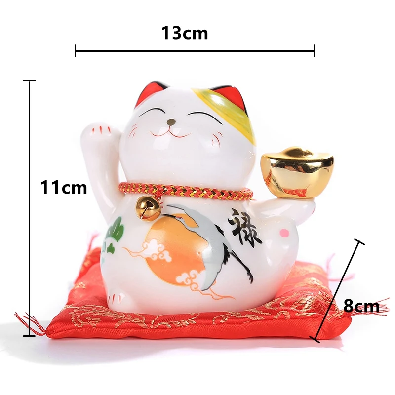 4 дюймов керамическая статуэтка Maneki Neko Lucky Cat Копилка Фортуна украшения "кошки" копилка фэн-шуй бизнес подарок - Цвет: E