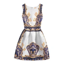 Летнее платье с цветочным принтом для девочек дизайнерское вечернее платье принцессы для подростков детская одежда платье-пачка для маленьких девочек