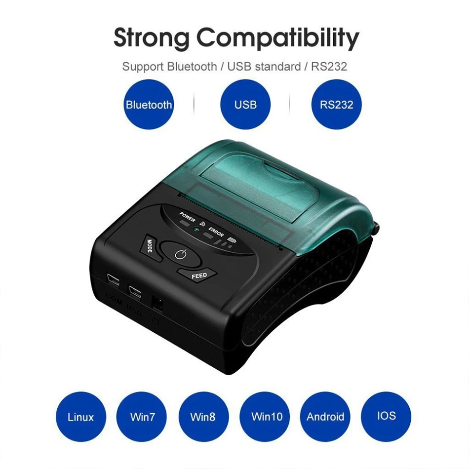 

GZM5805 Portable Mini Thermal Bluetooth Printer 58mm for Android iOS Cash Register POS Receipt Printers Ticket Thermal Printer