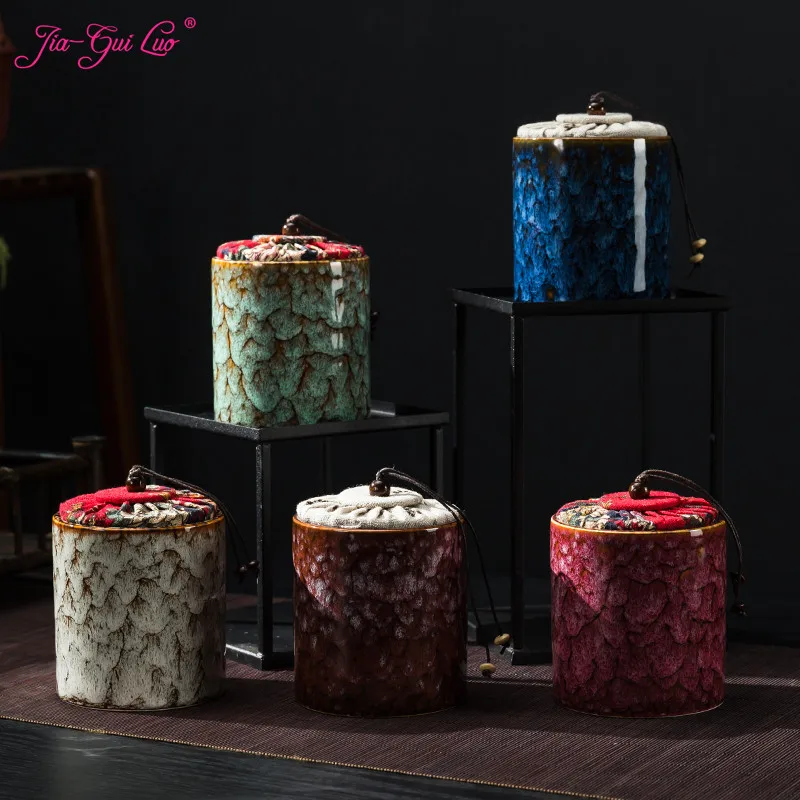 

JIA-GUI LUO Ceramic Tea Box Storage Box Dried Fruit Coffee Bean Storage Box Storage Tank Ceramic canister Ceramic jar D112