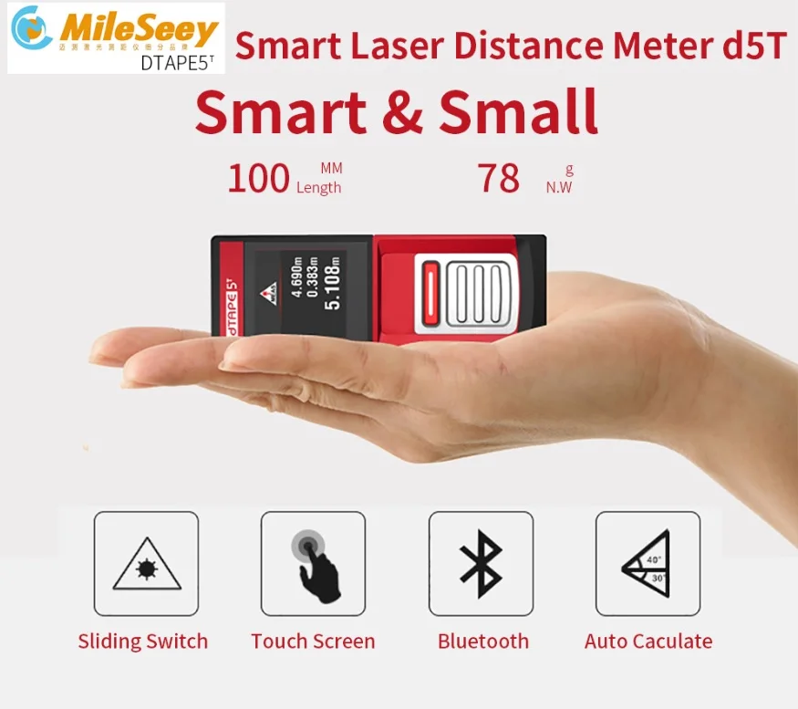 Mileseey D5T цифровой лазерный дальномер Finder Scope дальнометр 20 M 40 60 дальномером мера Mini