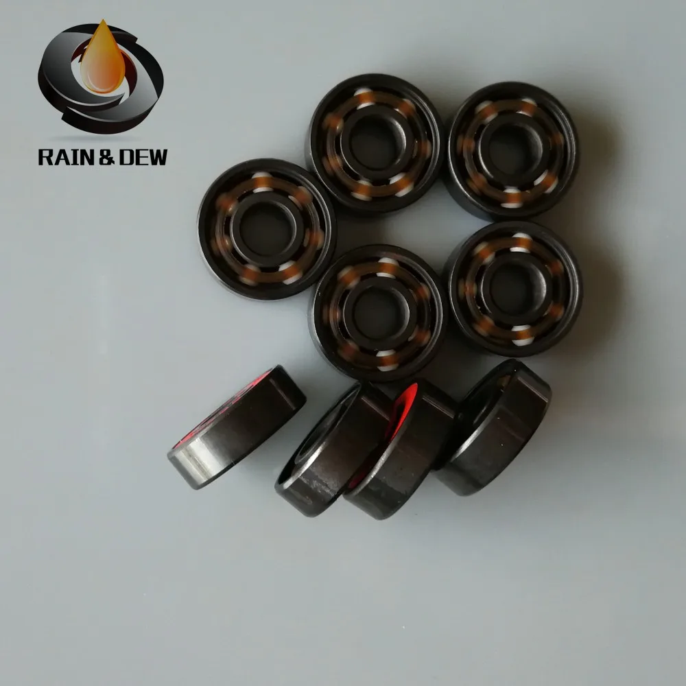 10 шт. 608RS красная печать с титановым покрытием скейтборд подшипник ABEC 11