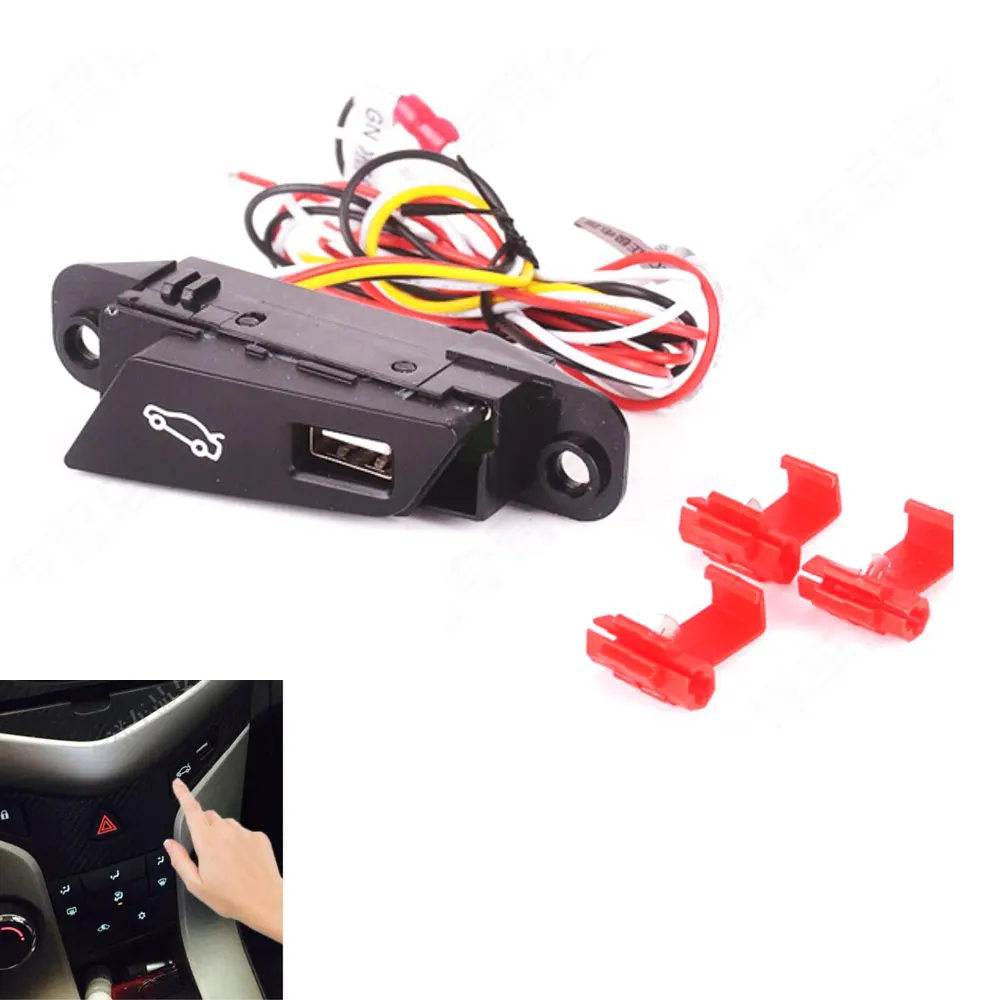 

Car Stying LED Trunk Switch Assembly Luggage Refit Button Left Hand Drive With USB Connector For Cruze 2009-2013 Accessories