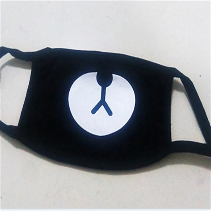 2018 1pcs Lucky Bear Black Mouth Mask Cute Kpop Style Diy Party