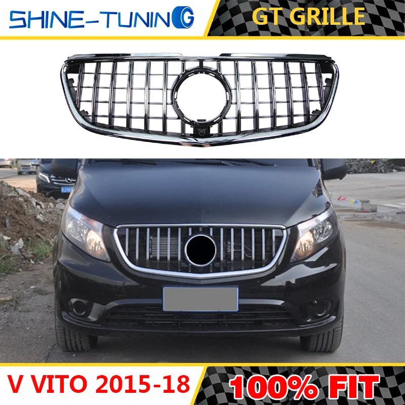 Гриль подходит для mercedes V class W447 Vito Алмазная решетка GT GTR V260 V250 2015 18 без
