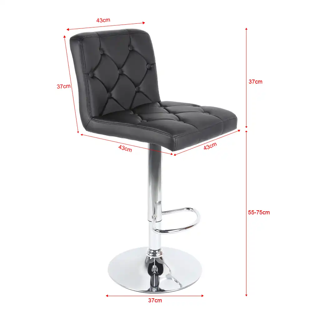 2pcs Set Button Style Synthetic Leather Swivel Chair Bar Stools