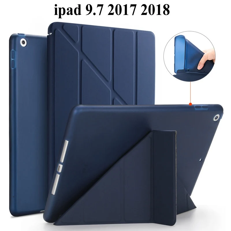 Мягкий защитный чехол из ТПУ для Apple iPad 9,7 2017 smart Cover для iPad 9,7 2018 чехол A1822 A1823 чехол для планшета + пленка + ручка
