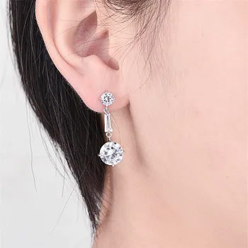 

Zircon Stud Earrings S925 Silver Stud Earrings Wedding Bridal Party Jewelry Dress Up Fashion Earrings