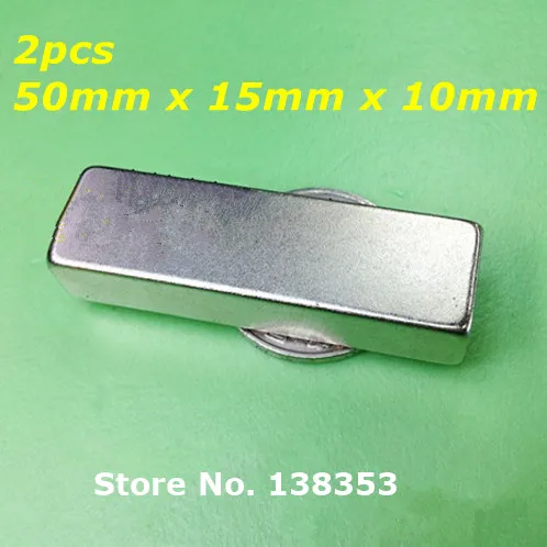 

2pcs Bulk Super Strong Neodymium Rectangle Block Magnets 50mm x 15mm x 10mm N35 Rare Earth NdFeB Rectangular Cuboid Magnet