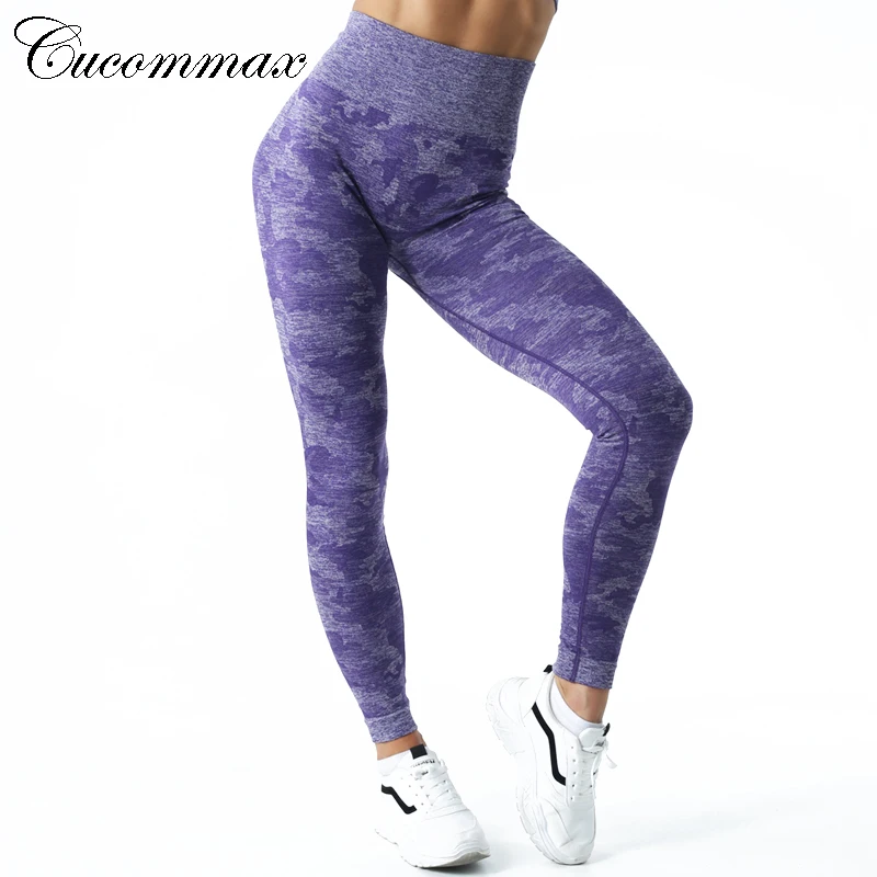 

Cucommax Seamless Yoga Pants High Waist Sports Leggings Camouflage Training Tights Elastic Gym Fitness Leggings