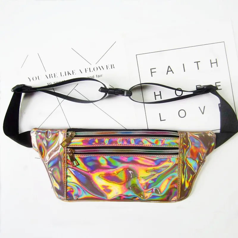 

Leather Waist Bag Women 2018 Girls PU Waterproof Fanny Pack For Phone Holographic Leg Belt Men Waist Bags Fanny Pack