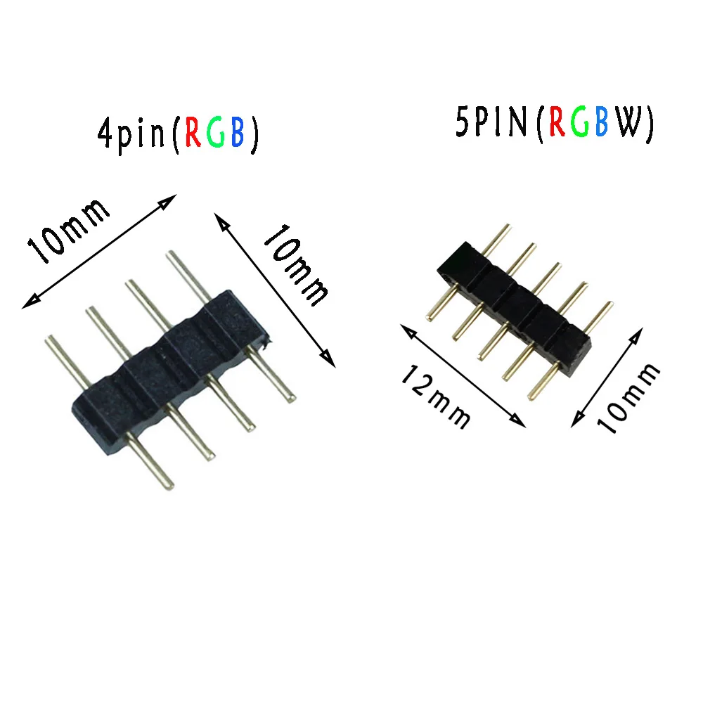 10 шт. 4 Pin коробка передач/5PIN коннектор RGBW адаптер штырь иглы мужского типа, для RGB/RGBW 5050 3528 Светодиодные ленты светильник светодиодный аксессуары