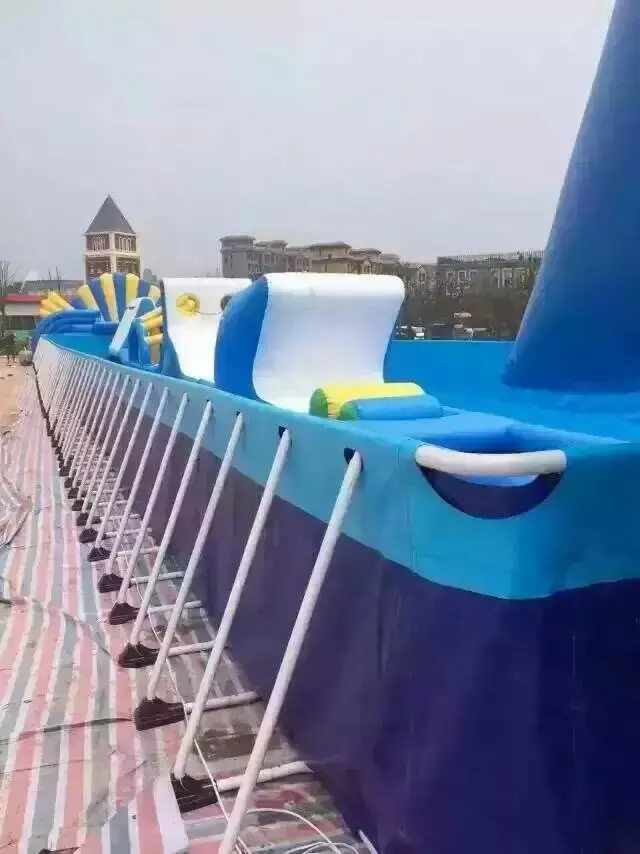 Популярный прямоугольный бассейн выше пола с металлической рамой 10x10x1 3