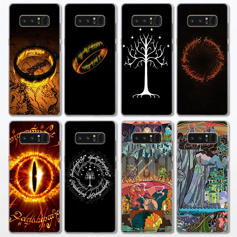 

the ring Lord of The Rings Pattern clear frame hard Back Case Cover for Samsung Galaxy Note 8 Note 5 4 S6 S7 S8 S9 Plus