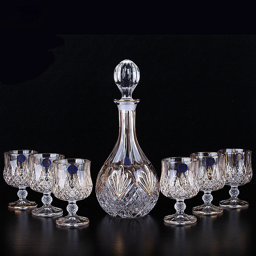 7Pcs/set Various styles Crystal Glass Cup Whiskey and Brandy Wine High Capacity Bar Hotel Party home Drinking ware | Дом и сад