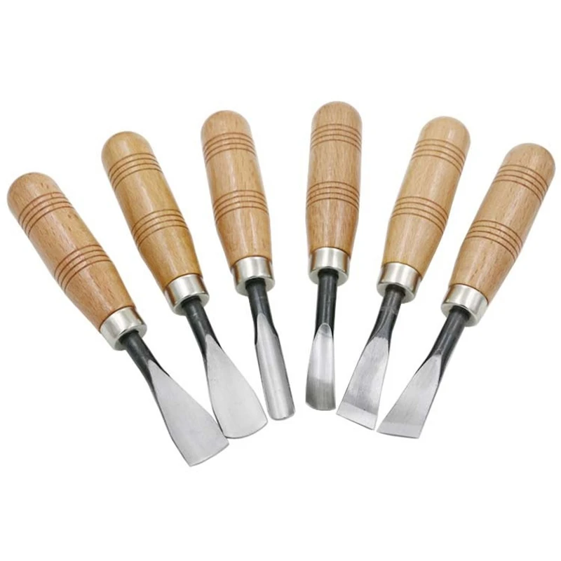 6pcs Woodcut Knife Wood Carving Chisel Set Chip Detail Carving Chisels