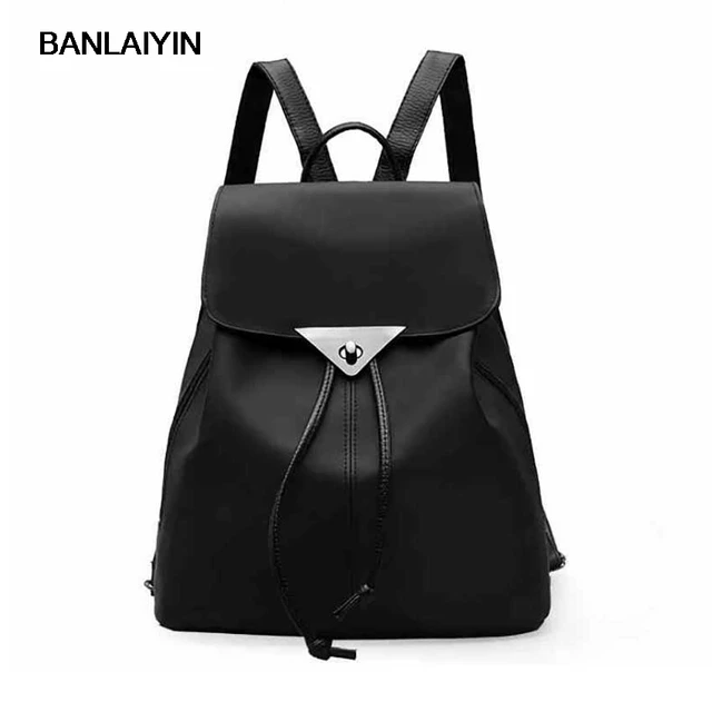 Women Waterproof Nylon Bag Las Daily Use Drawstring Cover Black Women Waterproof Nylon Bag Las Daily Use Drawstring Cover Black Backpacks Soft Go Aborad Travel Bags