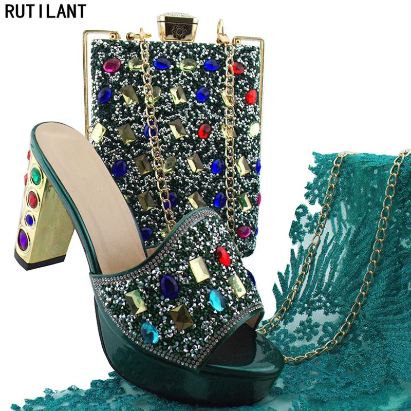 

Latest Design Italian Shoes with Matching Bags for Wedding Italy Matching Shoes and Bag Set African Women Italian Shoes and Bag