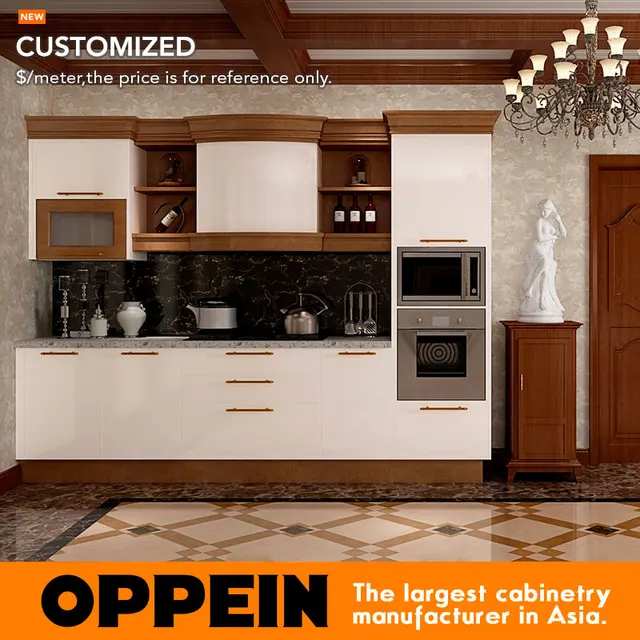 Guangzhou Modern Putih Dan Serat Kayu Gloss Tinggi Lacquer Dapur Guangzhou Modern Putih Dan Serat Kayu Gloss Tinggi Lacquer Dapur Kabinet Op16 L01