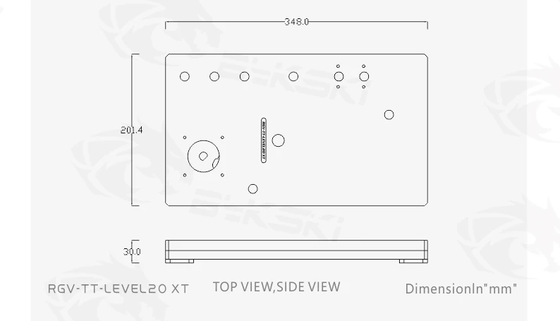 BYKSKI акриловая плата используется для TT LEVEL20XT компьютерный корпус/водный канал решение для ЦП и блок GPU/3 Pin RGB свет