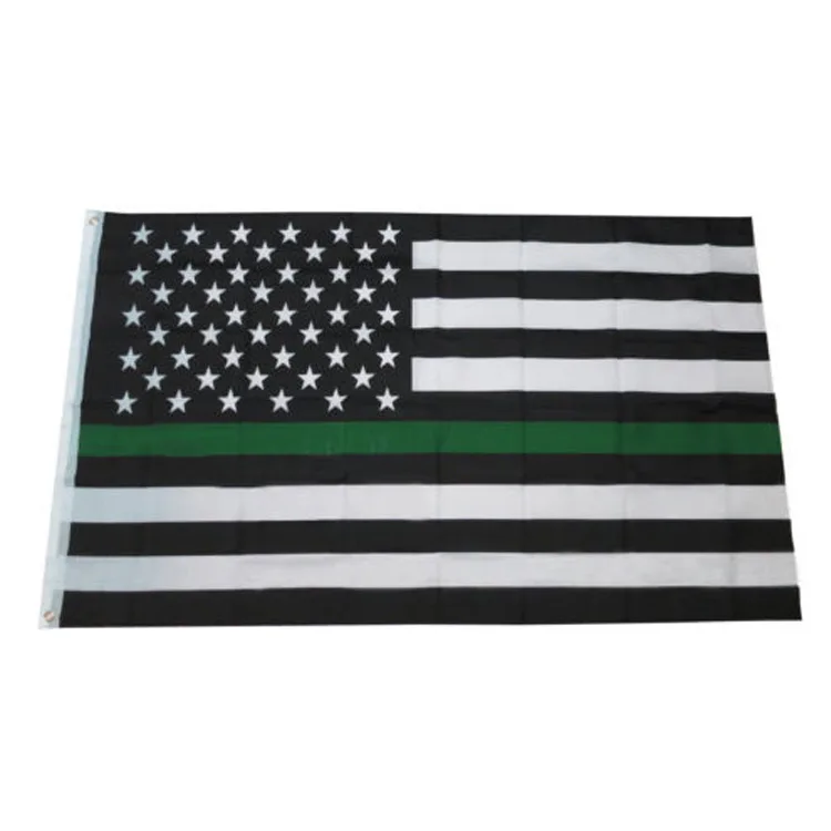 Зеленая линия флаги полиции США 90*150 см Американский флаг полиэстер флаг США баннер с символикой США Вымпел флаг США с Люверсами