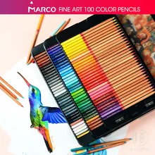 Juego de lápices de colores para niños, lápices de artista de colores al óleo de Marco Renoir, 24/36/48/72/100/120 colores, lápices de colores para colorear