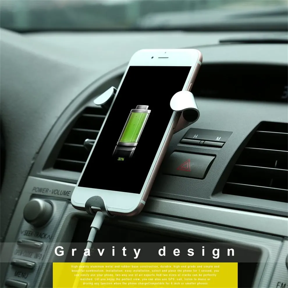 

2pcs Silver Universal Auto Flexible 3-Claw Gravity Smart Phone Air Vents Car Mount Holder