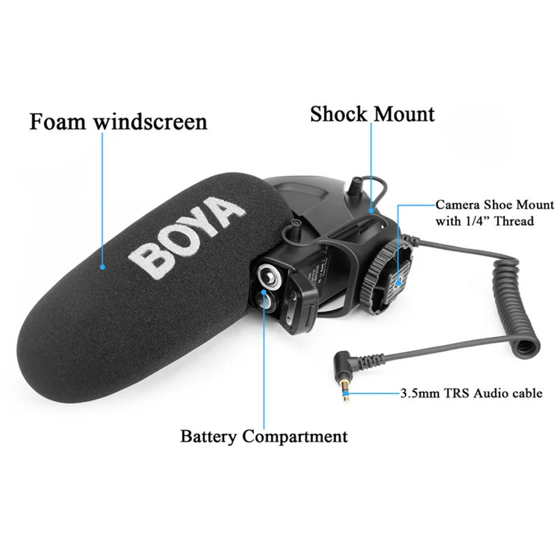 BOYA BY BM3031 Встроенный микрофон Hi Fi для цифровых зеркальных камер видеокамер