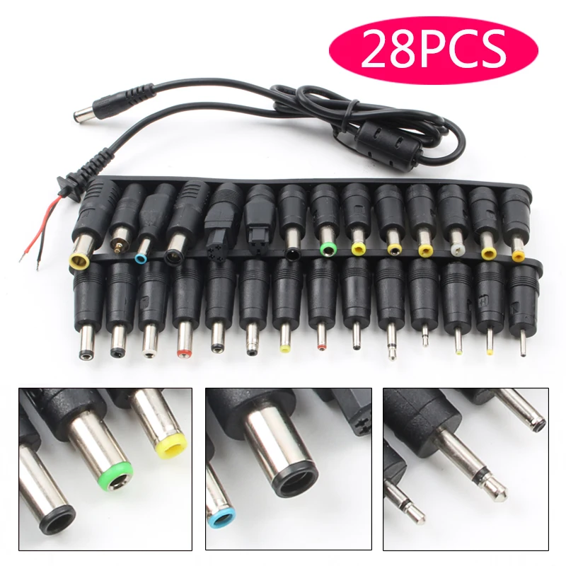 

28pcs Universal Laptop AC DC Jack Power Supply Adapter Connector Plug for HP IBM Dell Lenovo Acer Toshiba Notebook Cable