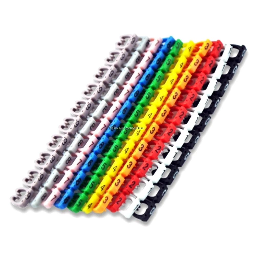 500 шт обвязка-маркер для 4 sqmm цветной номер от 0 до 9 каждый 50 шт отличительные провода