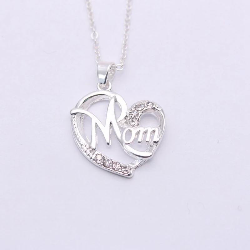 Fashion Heart Shape Letter Mom Pendant Necklaces High Quality Moms
