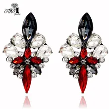 YaYi-boucles d'oreilles, strass en verre rouge, pendentif en cristal, bijoux, couleur or, ancienne, cadeau pour femmes, nouvelle collection, 1201
