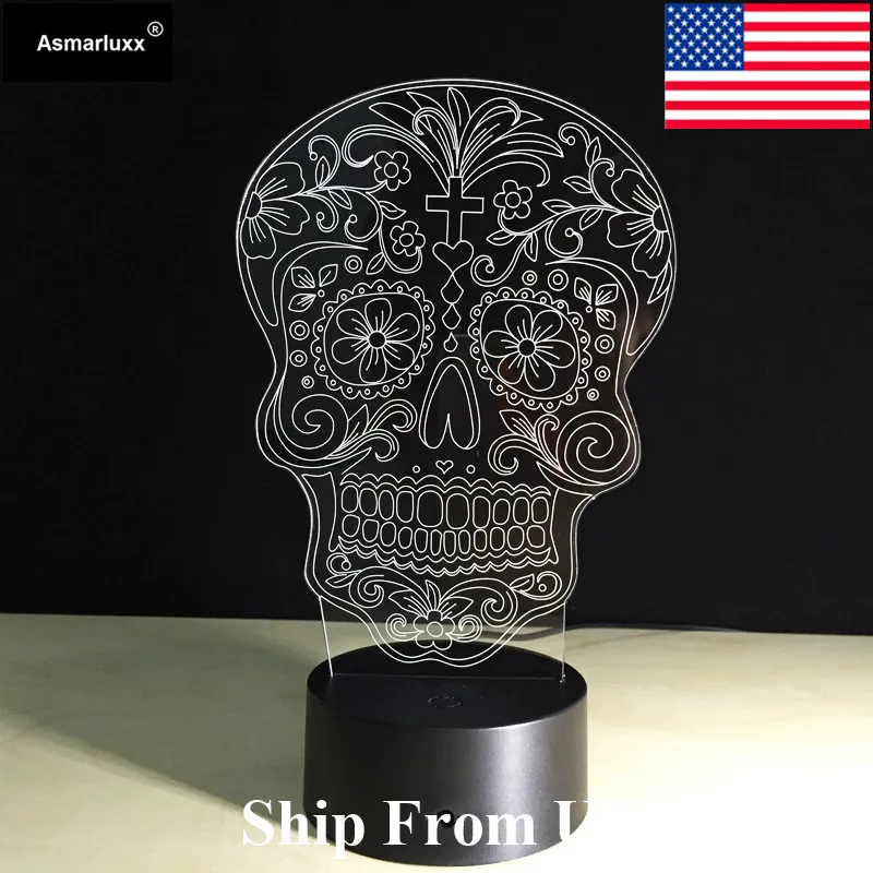 Asmarluxx skull 3d led lamp0008