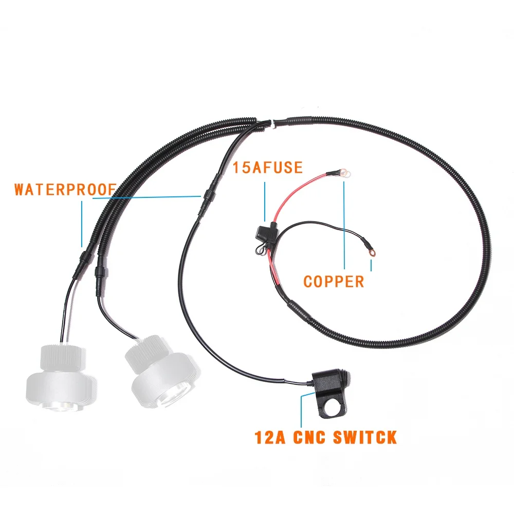 1 компл. Bosmaa MK2W 12В мотоциклетный светодиодный переключатель света + провод жгут ATV