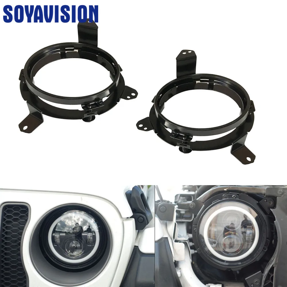 2 шт. фар монтажные кронштейны для 2018 Jeep Wrangler JL 7 дюймовый светодиодный Сталь