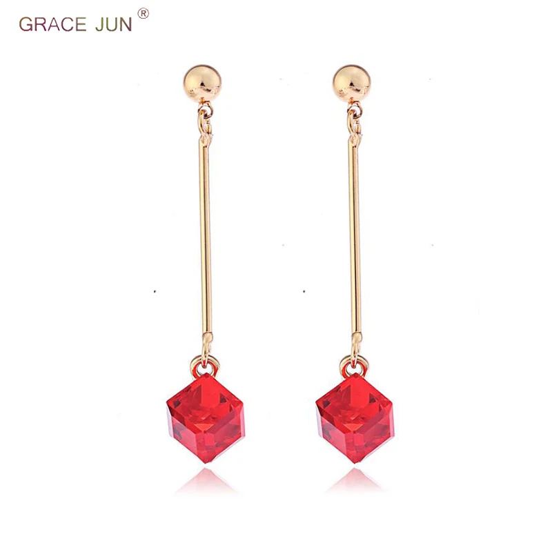 GRACE JUN Korea Style Long Clip on Earrings and Drop Pierced Earrings