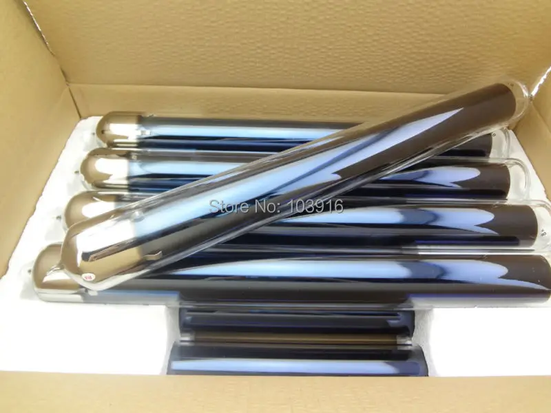 Tubo de Vácuo de Vidro Evacuado para Aquecedor de Água Unidades Todo Tubo Solar 58mm Dia 500mm Comprimento 10