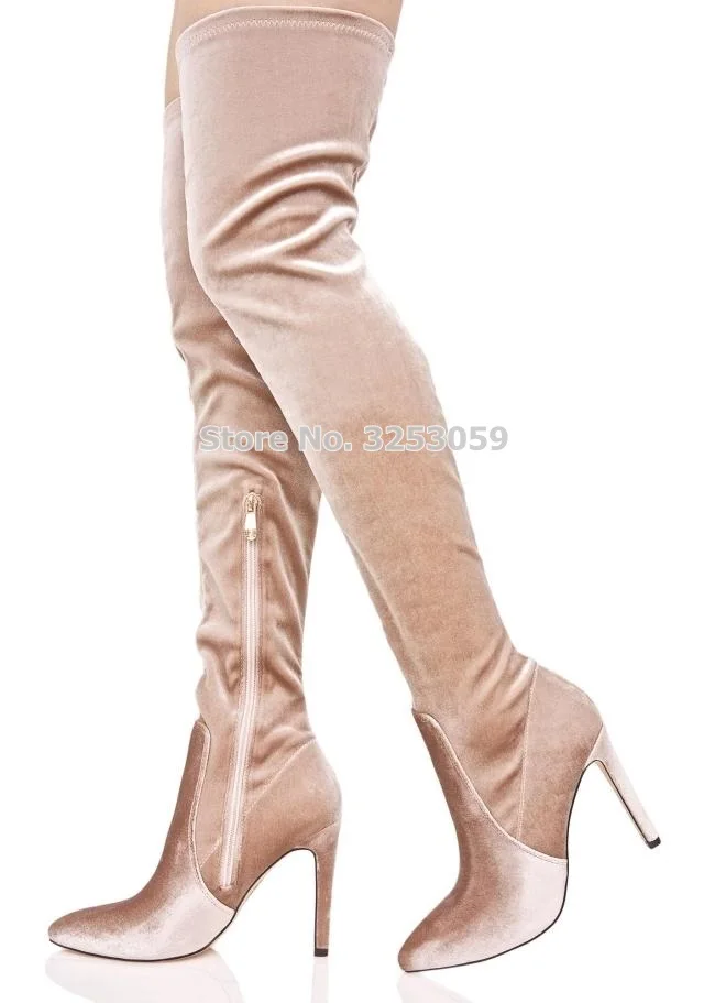 La Picture Alta Picture En Terciopelo Vino Más Magnífico Albaricoque Nuevo As Punta Sobre Rojo Largas cutomized Del Partido Muslo Discoteca Botas as Rodilla qFwBHZ7