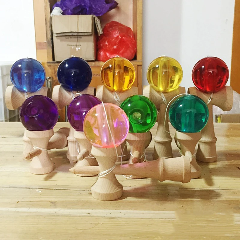 Прозрачные деревянные игрушки Kendama 18 см бук шар Kendama умелый шар для жонглирования игрушки для профессионального отдыха и спорта Bilboquet