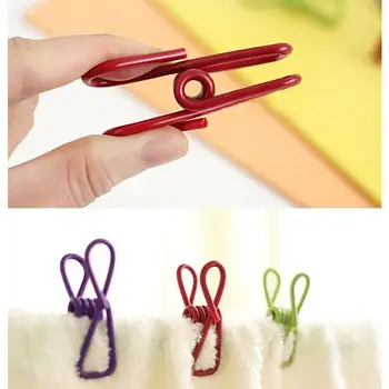

Stainless Steel Spring Clothes Socks Hanging Pegs Clips Clamps Silver Laundry Hangers Washing Line Pin Pegs Housekeeper 10Pcs